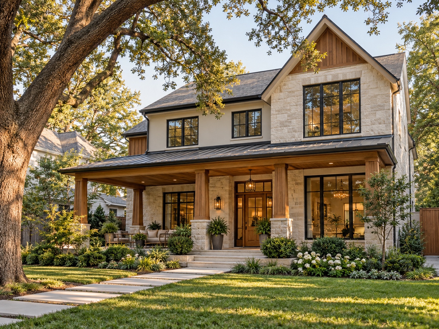 Welcoming Houston-area home with a shaded front porch