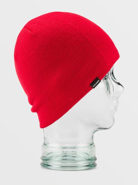 Mens V.co Skull Beanie - Red Hats & Beanies Red Volcom Mens
